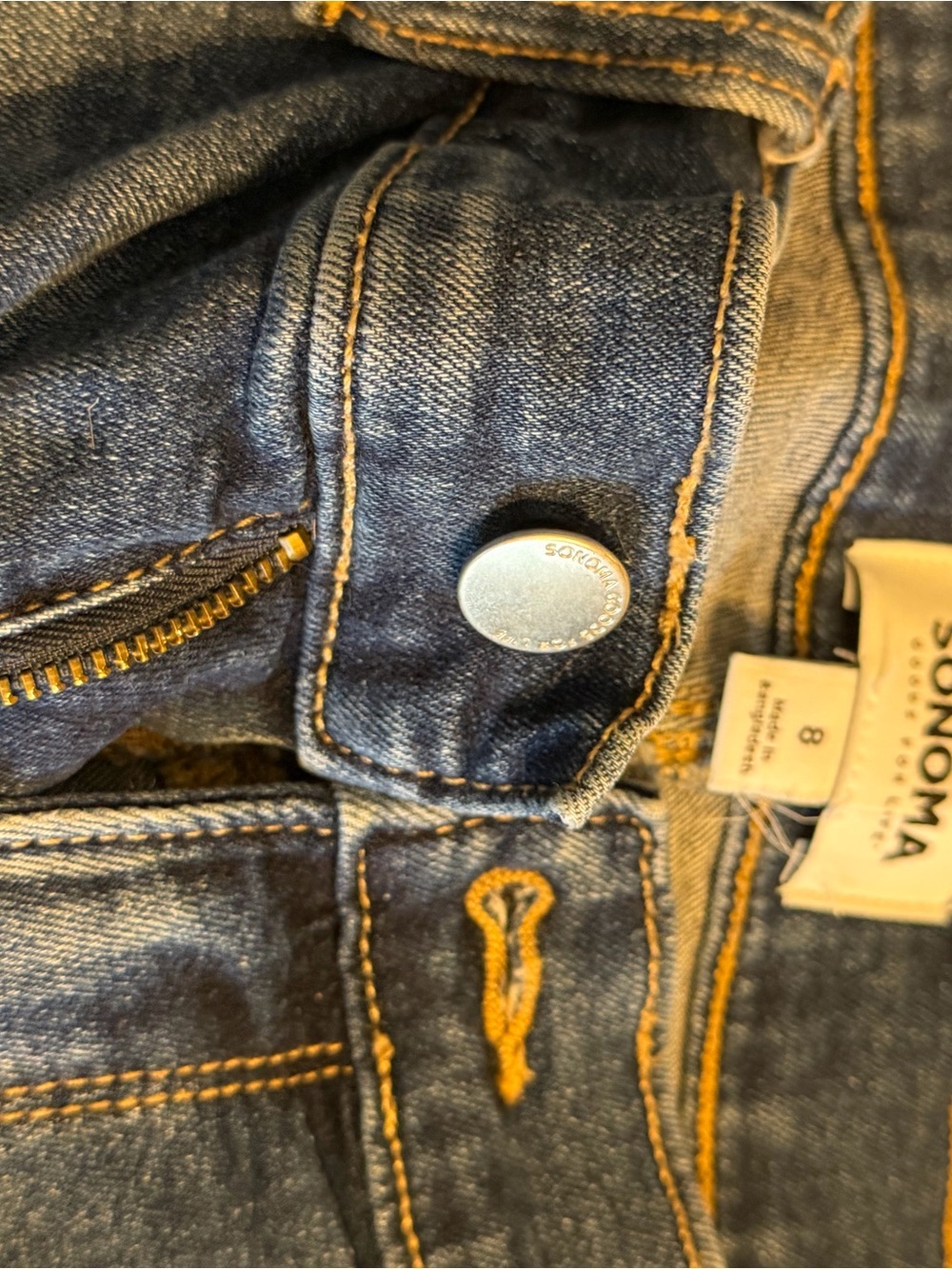 Sonoma Blue Denim Jean Shorts with Contrast Stitching